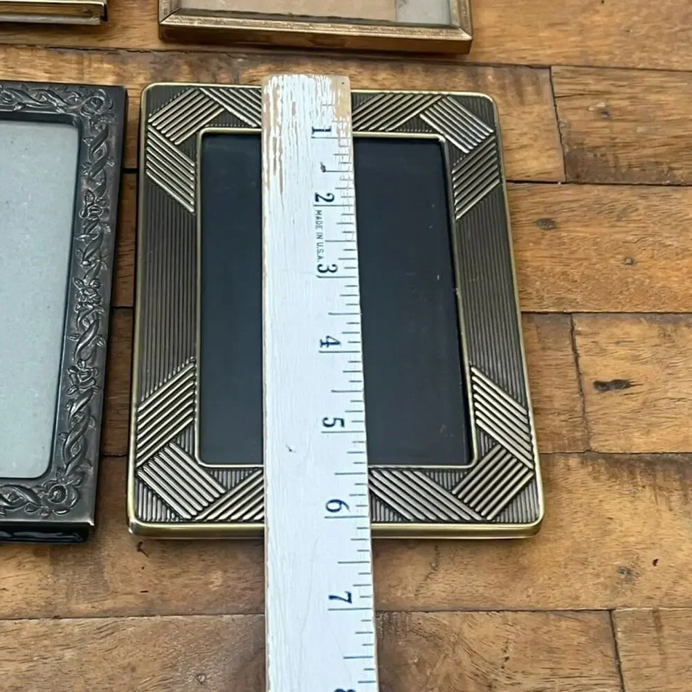 Set of 4 Mixed Silver Plated Picture Frames Ornate & Geometric Patterns